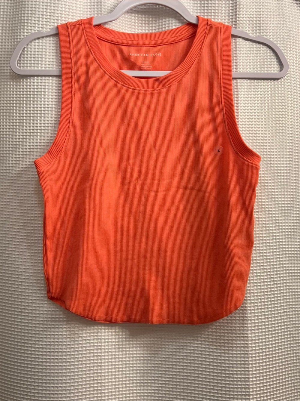 American Eagle Outfitters Bright Orange Ribbed Cropped Tank